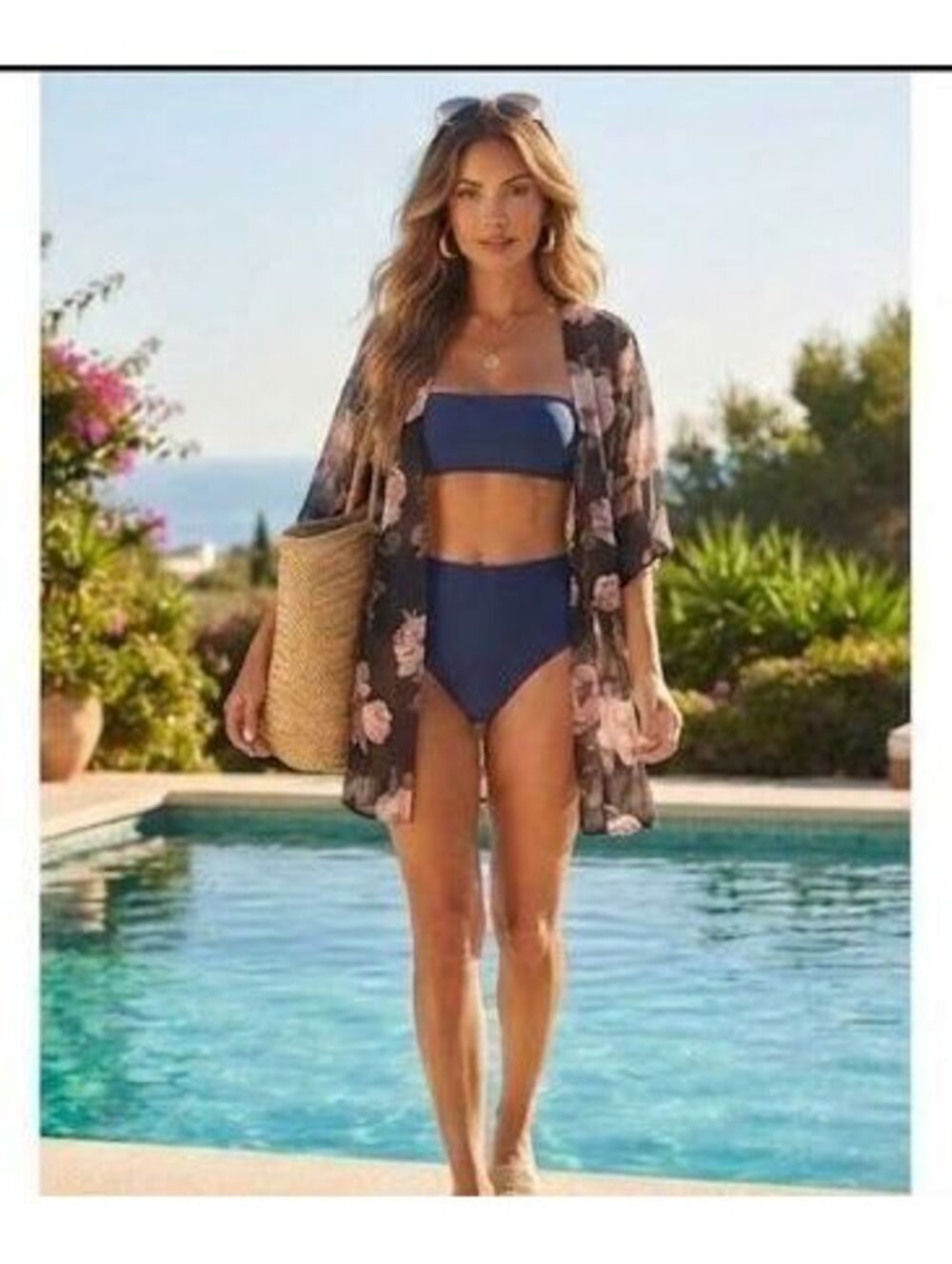 Live 4 Truth Size M Sheer Swimsuit  Cover Up Floral Print
